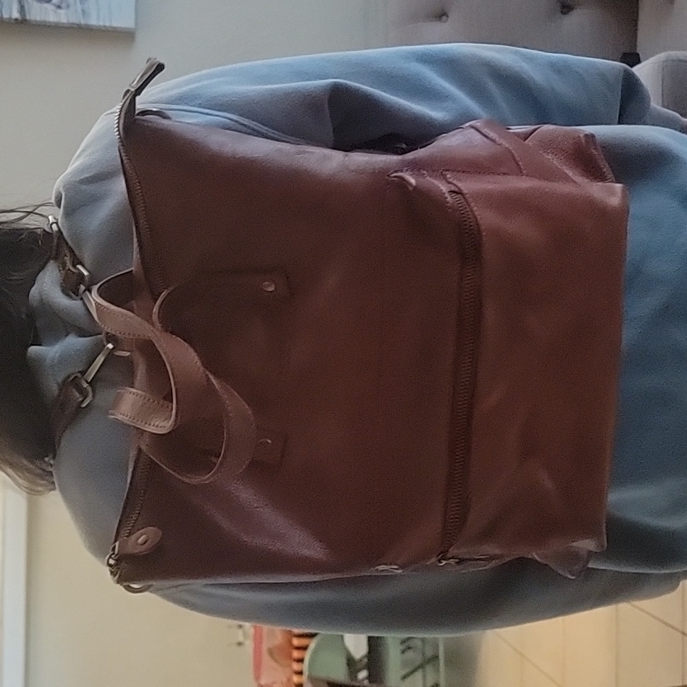 Genuine Leather Convertible Tote/Backpack